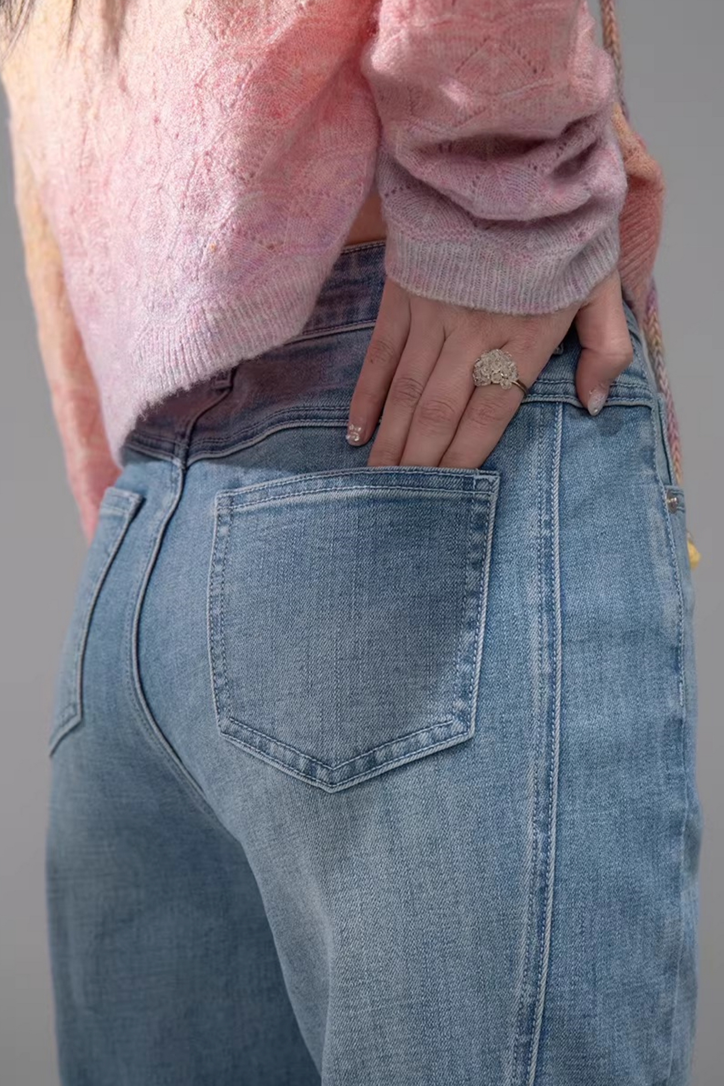 Starlight Blue Rhinestone Flared Jeans