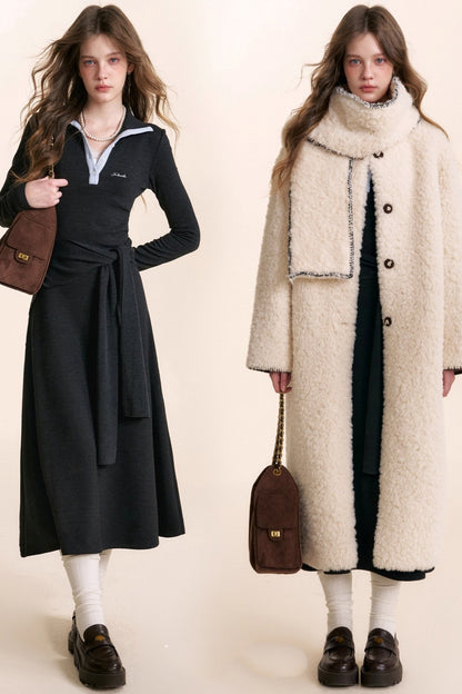 Lace-Up Knitted Dress