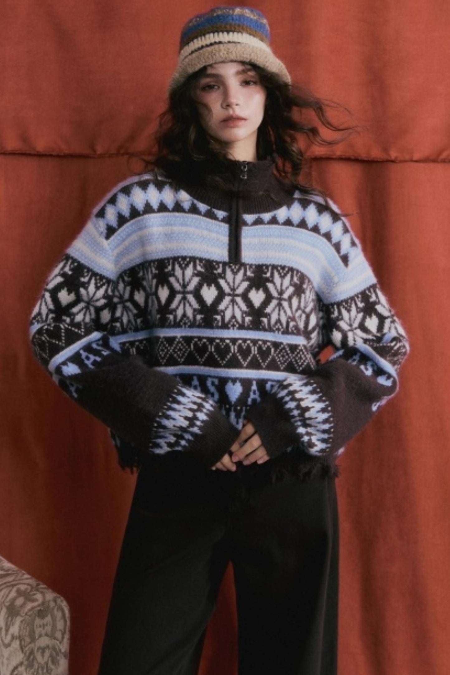 Vintage Fair Isle Tassel Sweater