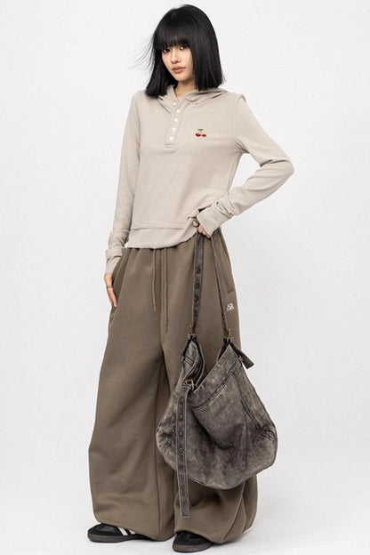 Autumn Striped Hooded Sweatshirt