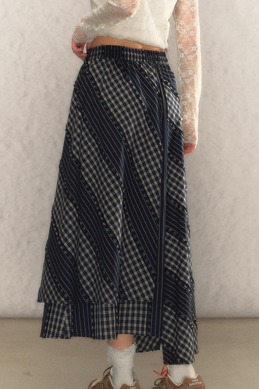 Elasticated Waist A-Line Maxi Skirt