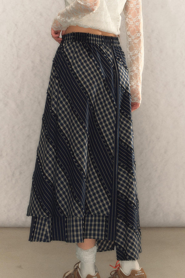 Elasticated Waist A-Line Maxi Skirt