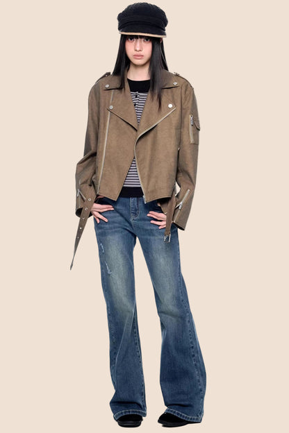 Deconstructed Zipper Retro Jacket