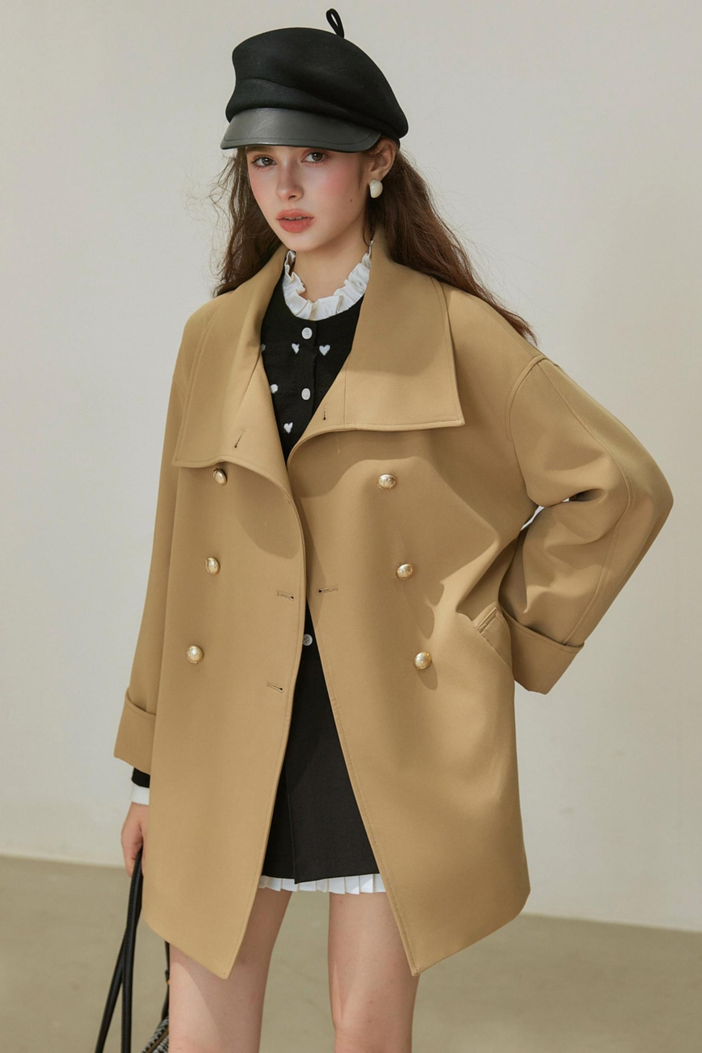 Retro Drop Sleeve Midi Coat