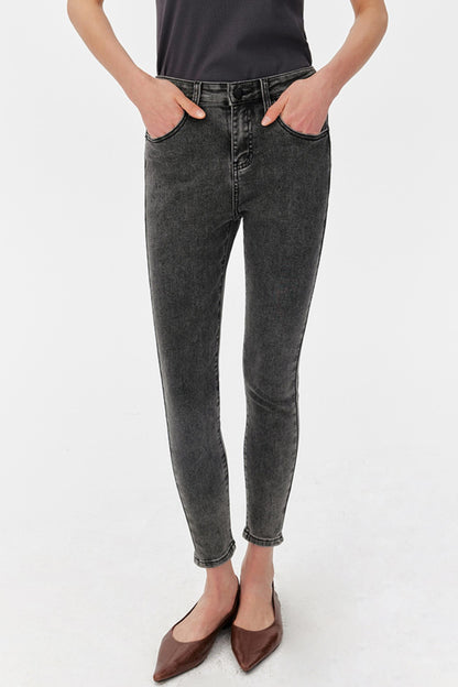 High-Waist Smoke Gray Pants