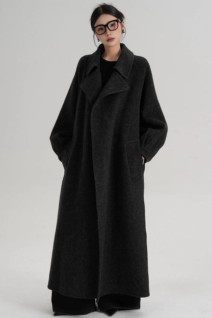 Temperament Back Slit Wool Coat