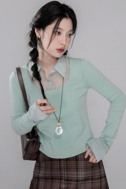 Brushed Plaid Brown Skirt