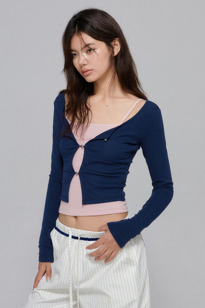 Elegant Strap Vest & Knit Set