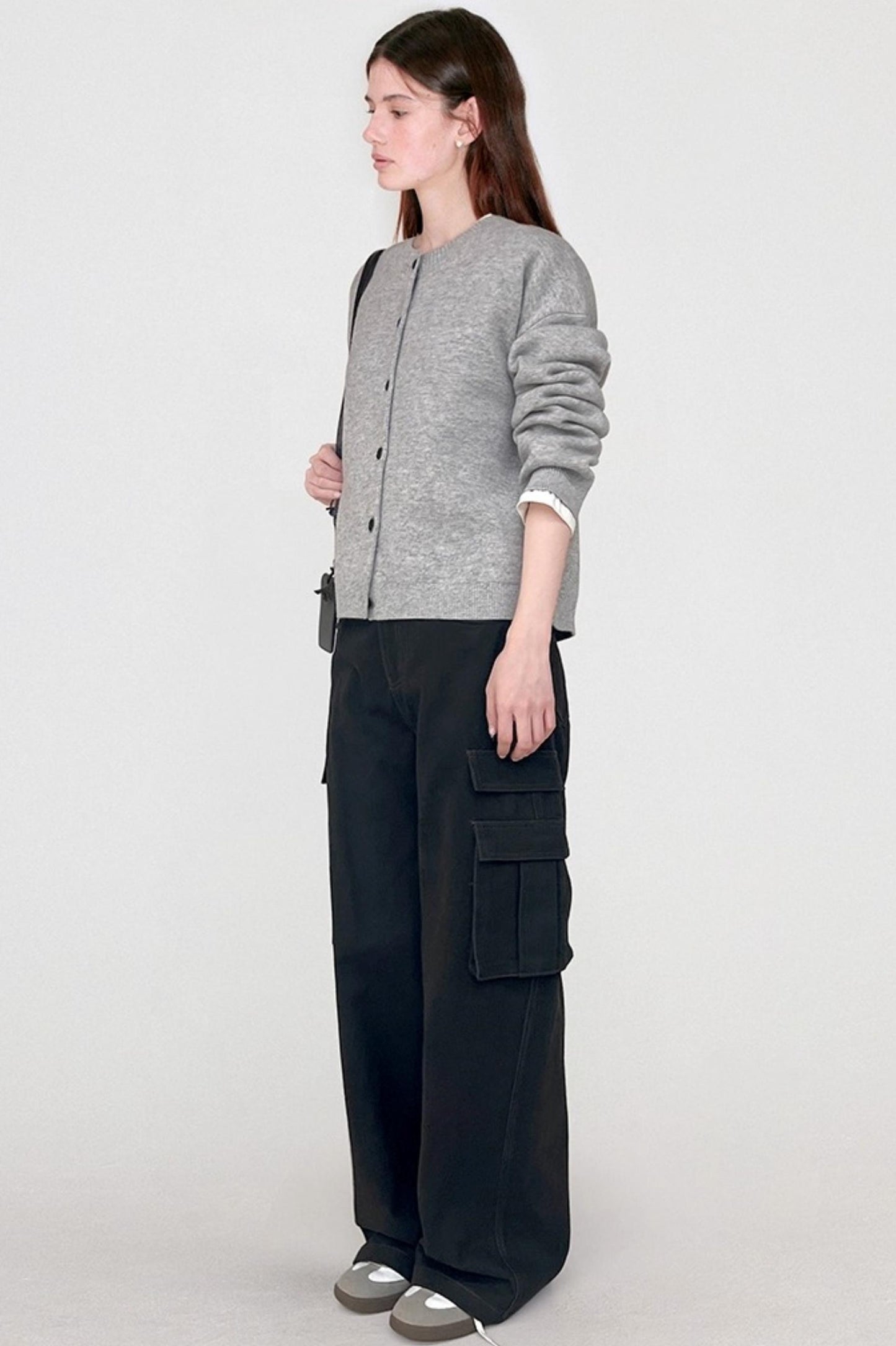 Classic College Style Wool Cardigan