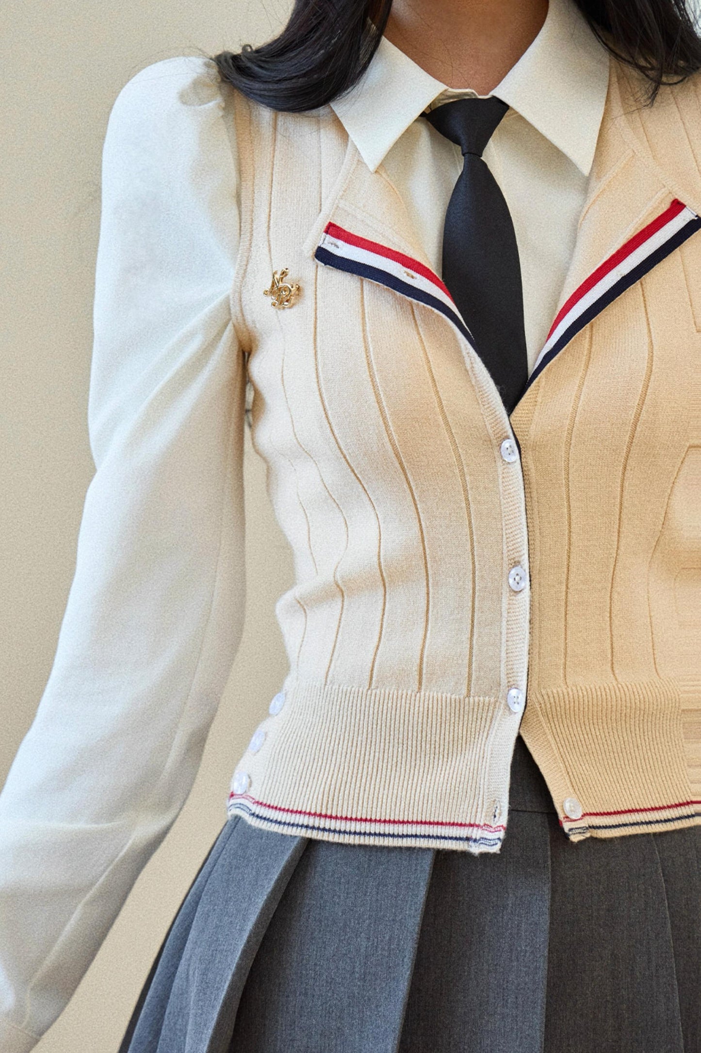 Finnish College Knitted Cardigan Set-Up