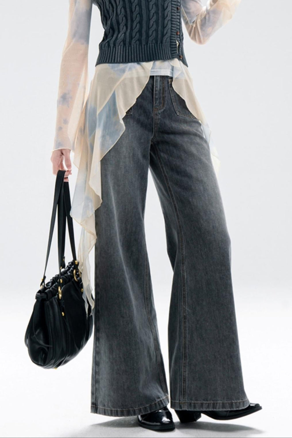 Sunset Grey Multi-Pocket Jeans Pants