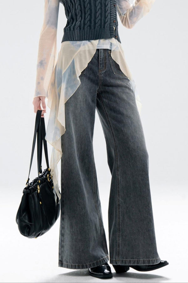 Sunset Grey Multi-Pocket Jeans Pants