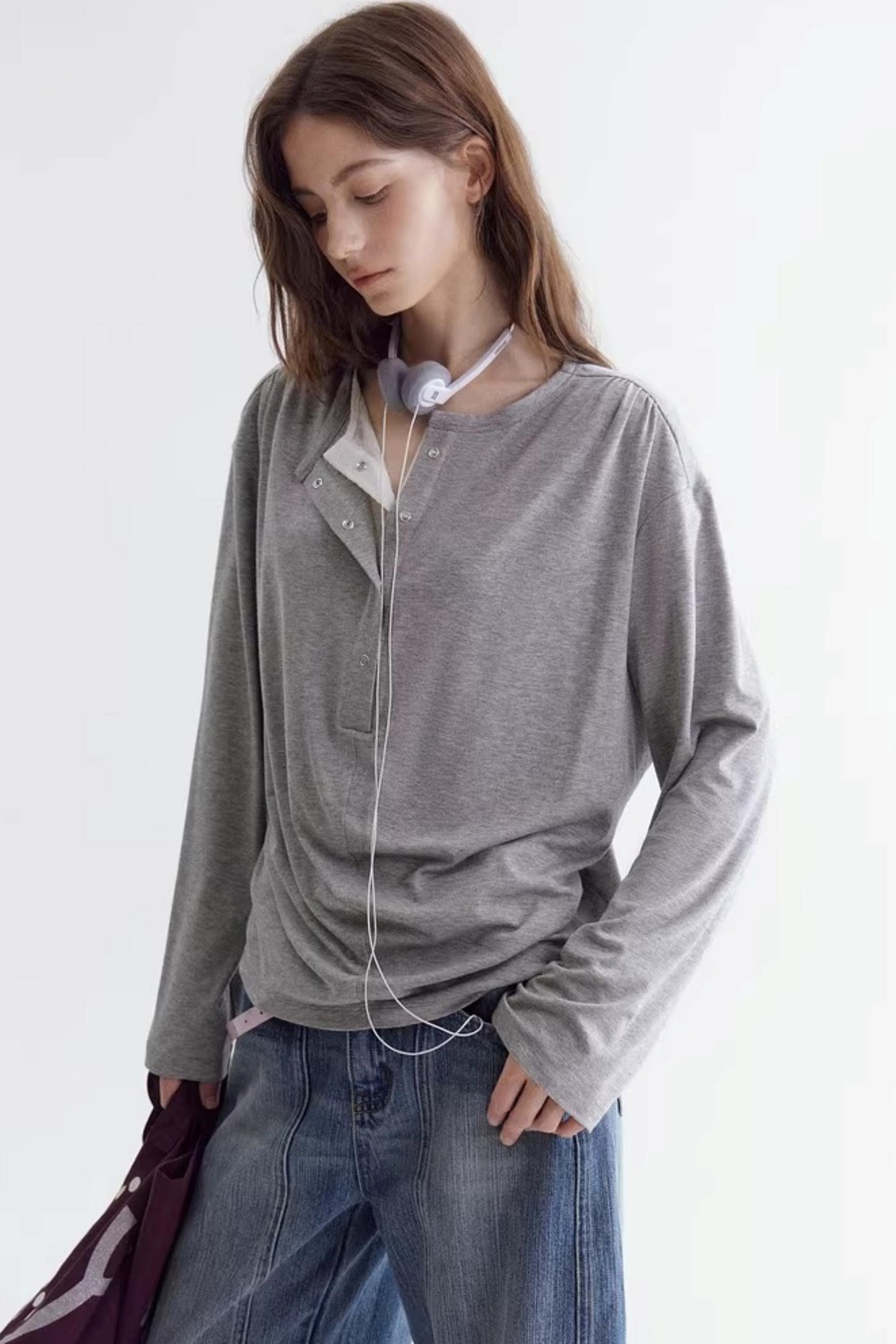 Lace Collar Fake Two-Piece T-Shirt