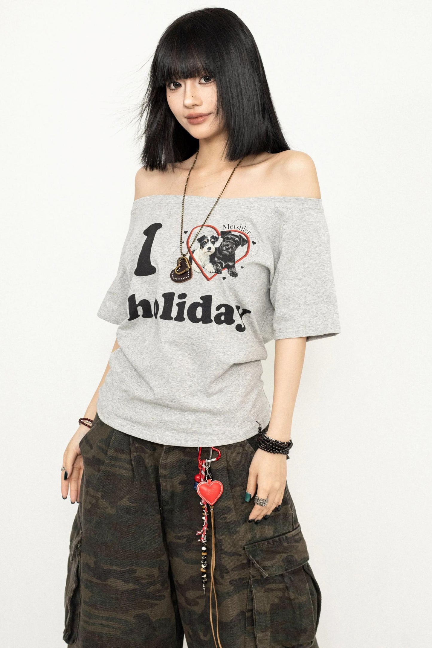 White One-Shoulder Tee