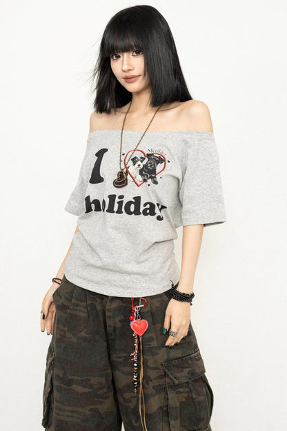 White One-Shoulder Tee