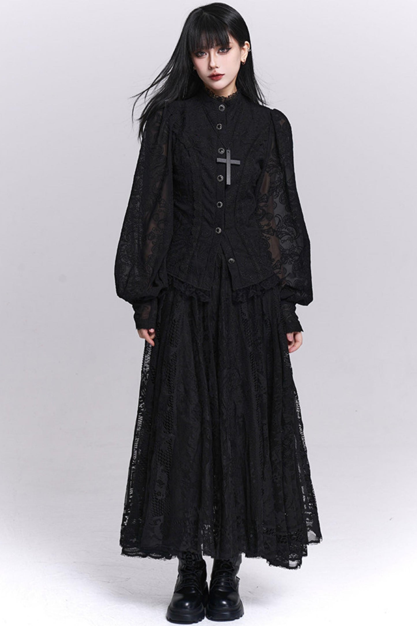 Dark Gothic Jacquard Shirt