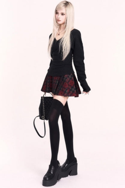 Sweet Plaid High Waist Pleated Skirt