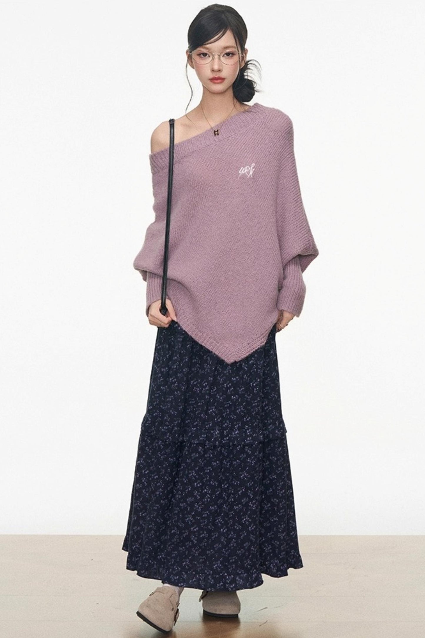 Westayone Floral Sweater Skirt Set-Up