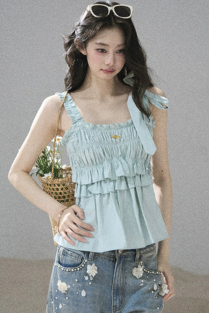French Pleated Summer Blouse