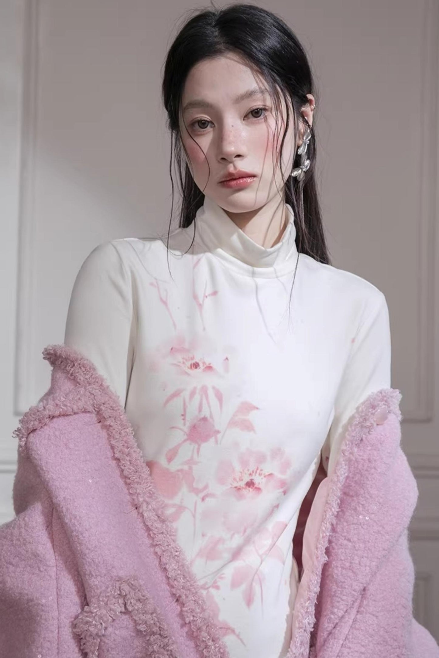 Velvet Cherry Apricot Blouse