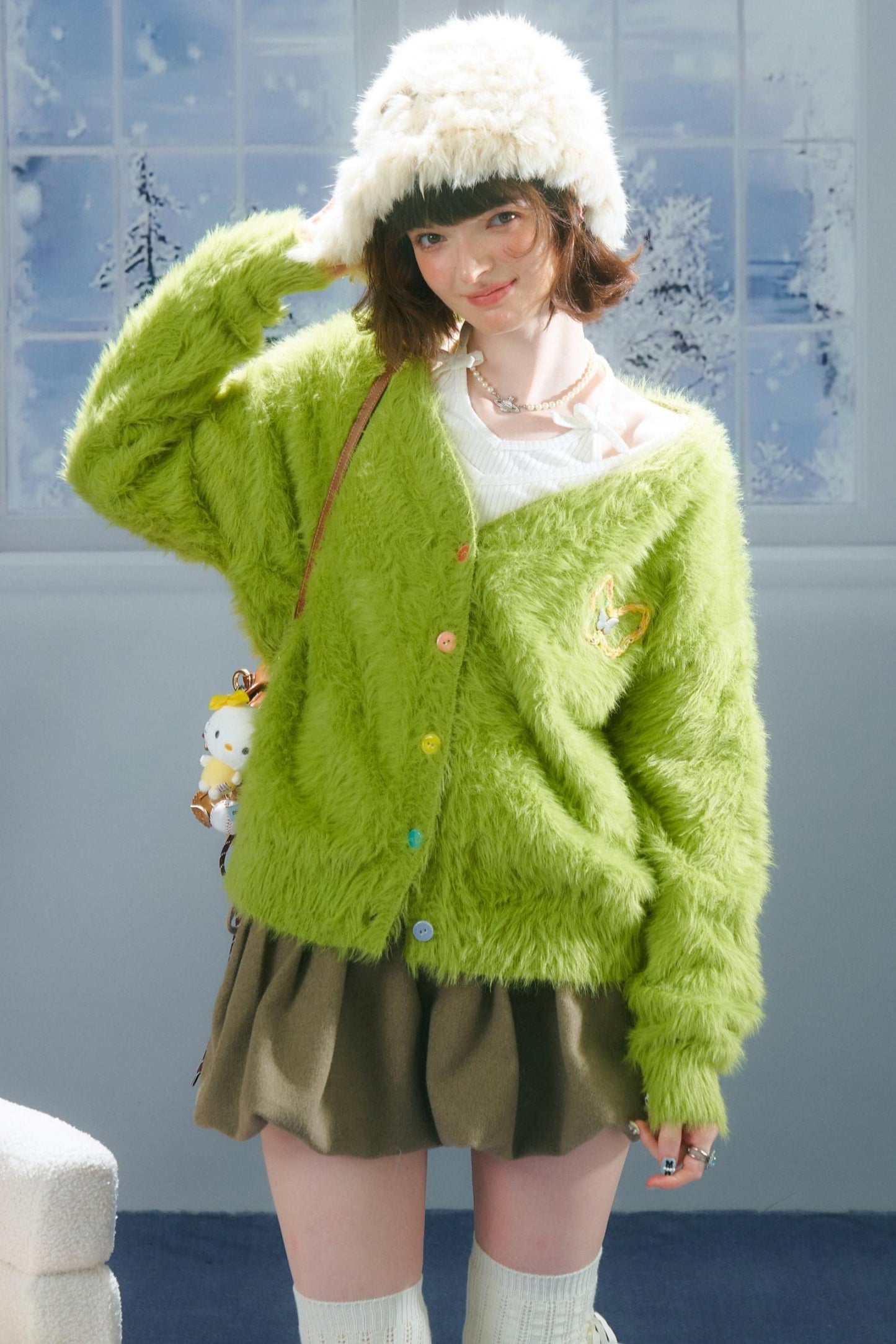 Lazy Butterfly Plush Cardigan