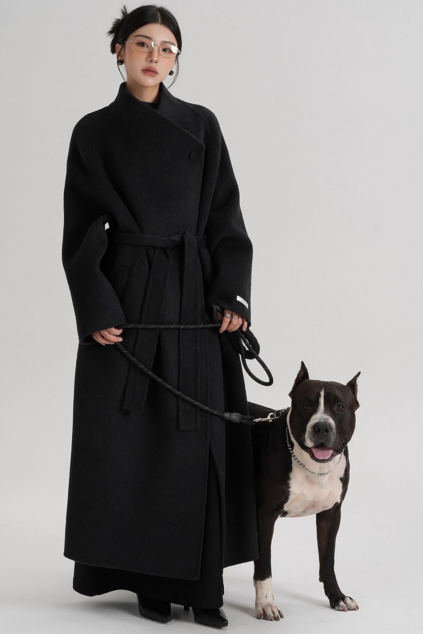 Cross-Body Wool Coat