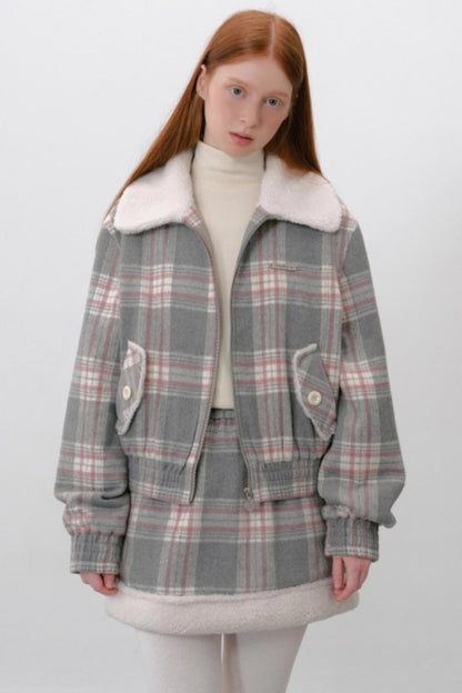 Plaid Patchwork Padded Jacket