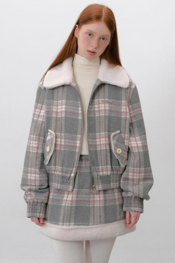 Plaid Patchwork Padded Jacket