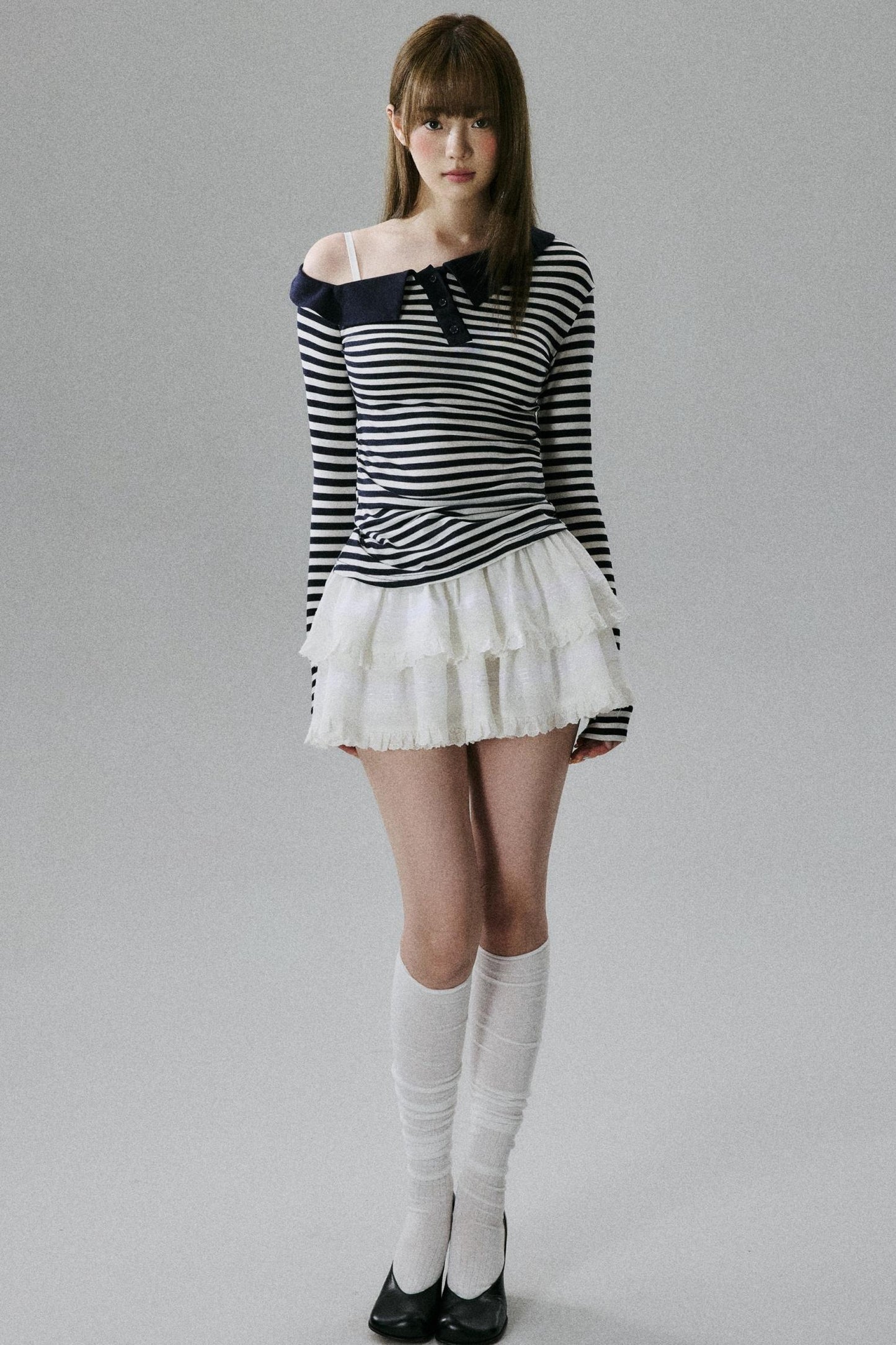 Off-Shoulder Wool Blend Top