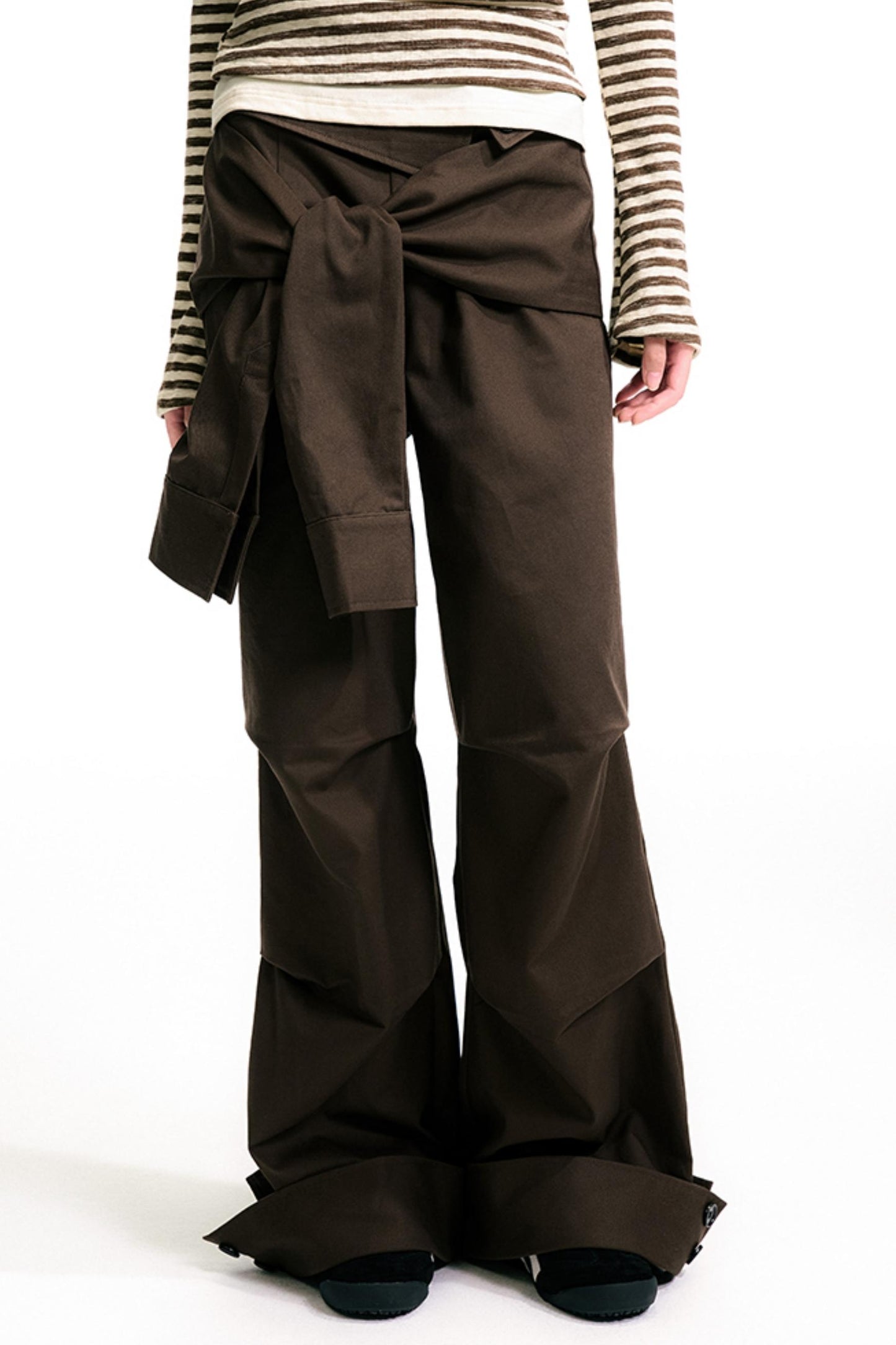 Pleated Brown Pants