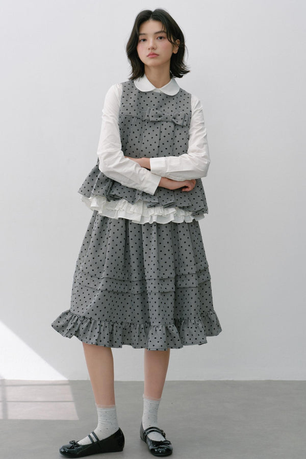 Plaid Flower Skirt Set-Up