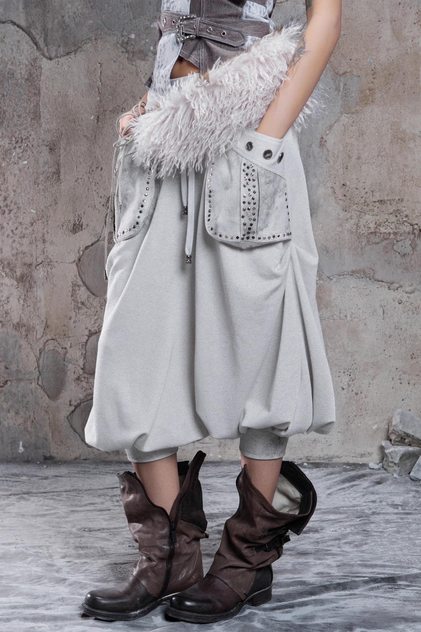 Solid Color Retro Punk Pants