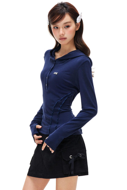 Lyocell Tencel Slim Hooded Top