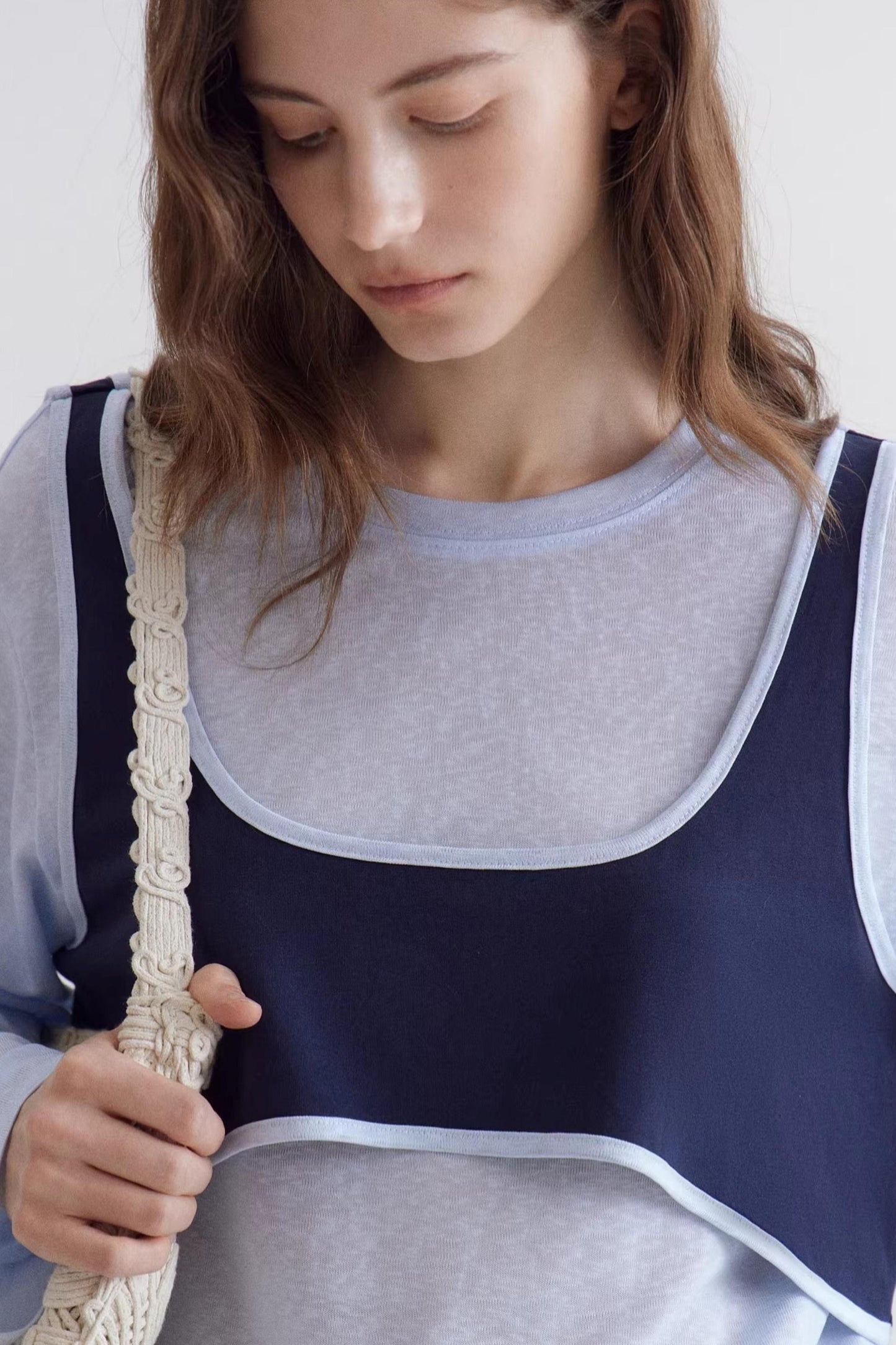 Color-Blocking Two-Piece Top