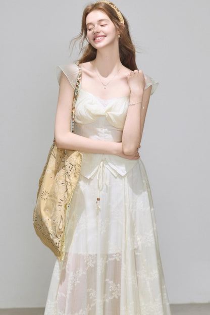 Summer V-Neck Skirt Tops Set-Up