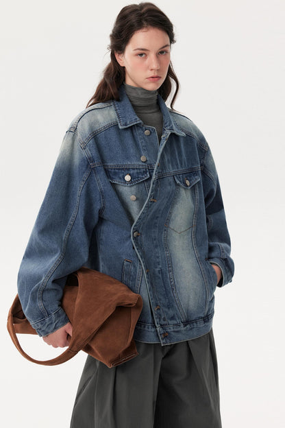 Retro Asymmetric Denim Jacket