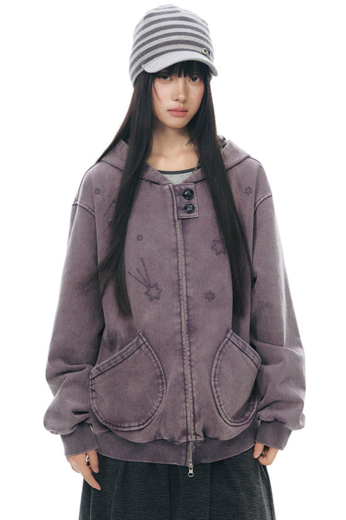 Striped Knit Baseball Cap