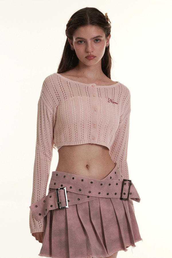 Retro Long Sleeve Short Cardigan Sweater