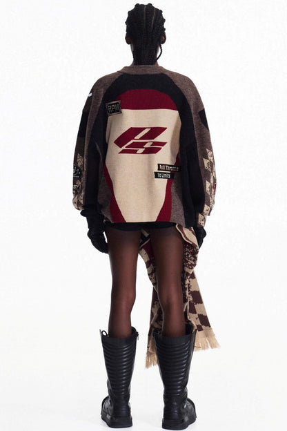 Elements Zip Contrast Knit Top