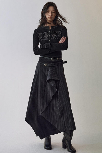 Striped Color-Blocking Shirt Set-Up