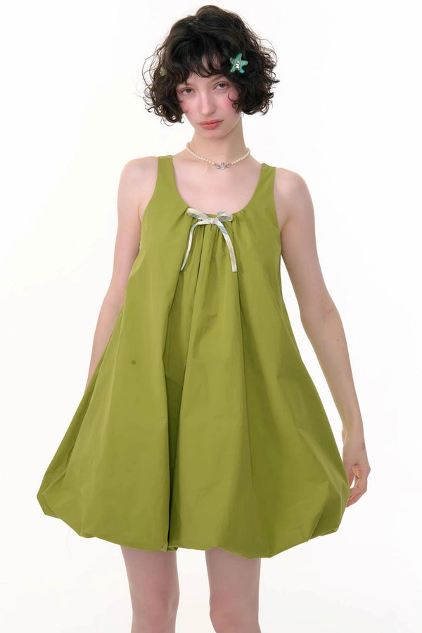 Green Bud Sleeveless Dress