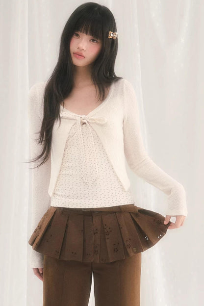 Floral Bow Tie Cardigan Matching Set