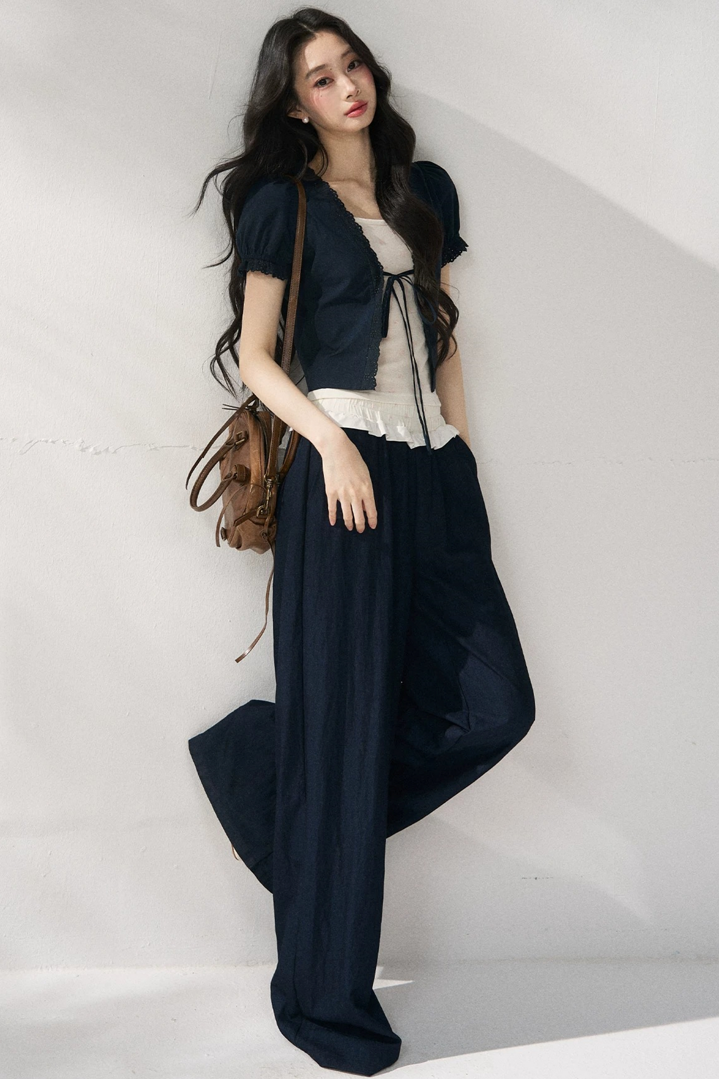 Pantaloni casual ampi a vita alta