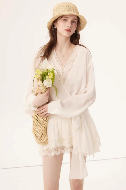 Chiffon Lace Paneled Dress