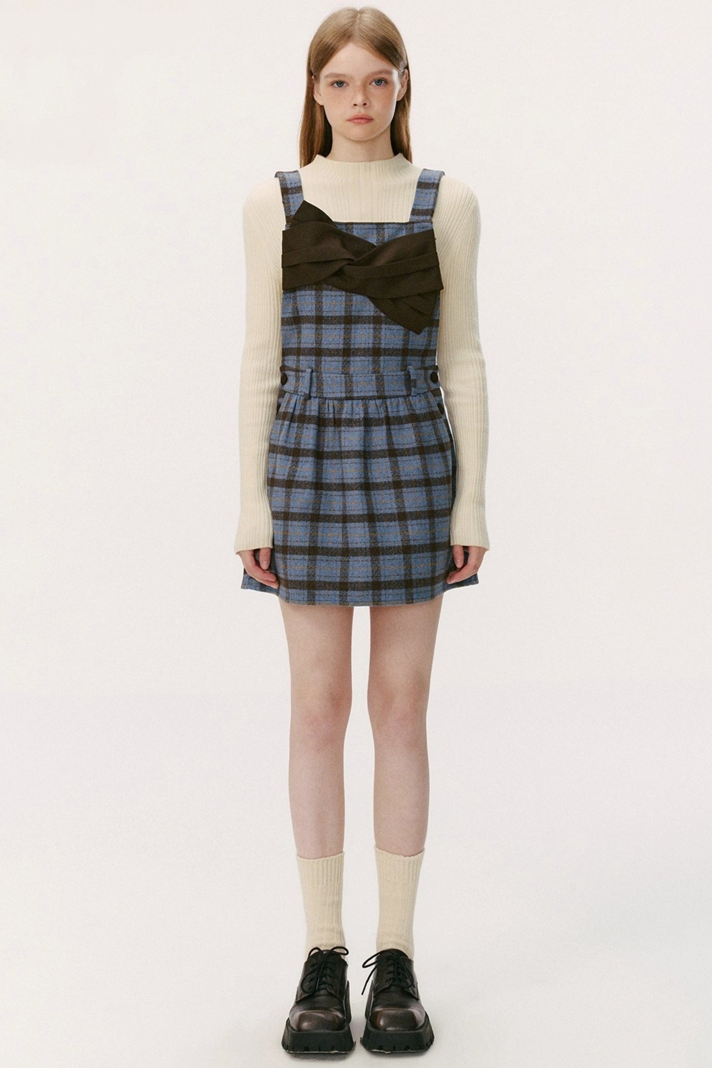 Blueberry Wool-Blend A-Line Short Dress