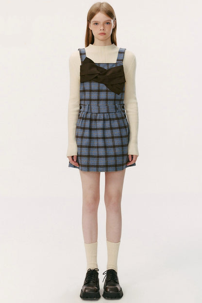 Blueberry Wool-Blend A-Line Short Dress