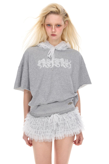 Lace Hooded Tee