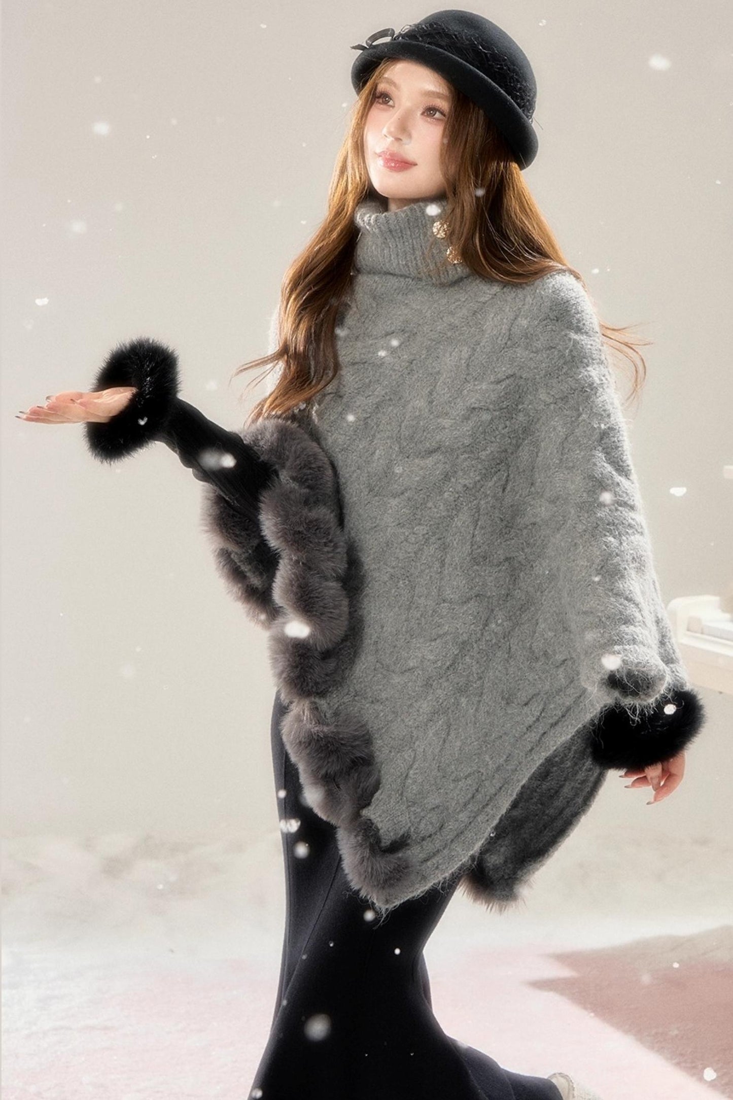 Winter Love Song Knitted Cape