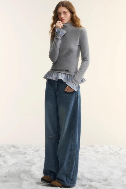 Blue Fleece-Lined Scimitar Pants