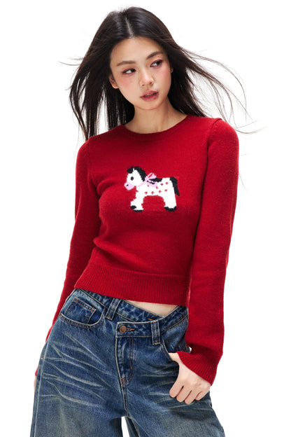 Little Horse Jacquard Sweater